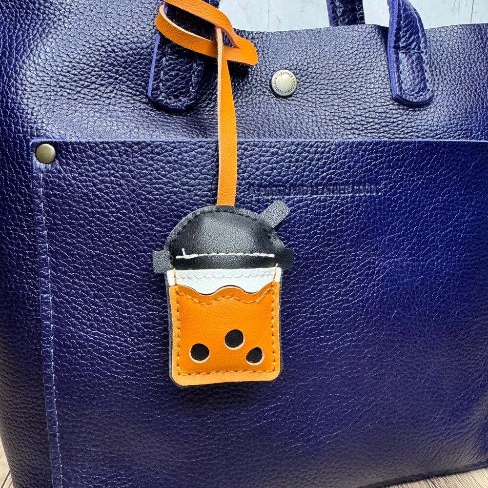 Brown Sugar Boba Tea Bag Charm NEW Cute Purse Charm Coffee Caramel Boba Lover - Picture 2 of 8
